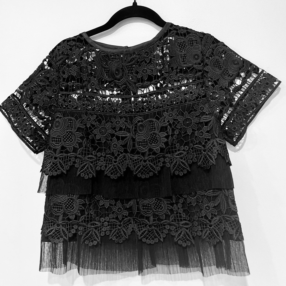 THREE FLOOR Sexy and Classic Siren Lace & Tule Blouse
